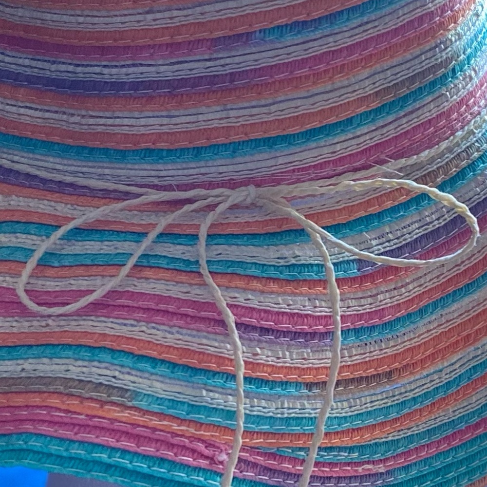 Colorful Wide Paper Brim Sun Hat - Picture 12 of 14
